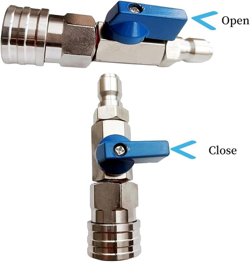 High Pressure Washer Ball Valve Kit - Stainless Steel Ball Valve?3/8" Quick Connect Fittings, 4500 PSI Power Washer Hose Accessories...