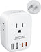 LENCENT 3 to 2 Prong Outlet Adapter, 2 Prong Outlet Extender, Wall Tap Plug Splitter with 4 AC Outlets 4 USB Charger Cube(2 USB C), Polarized Plug...