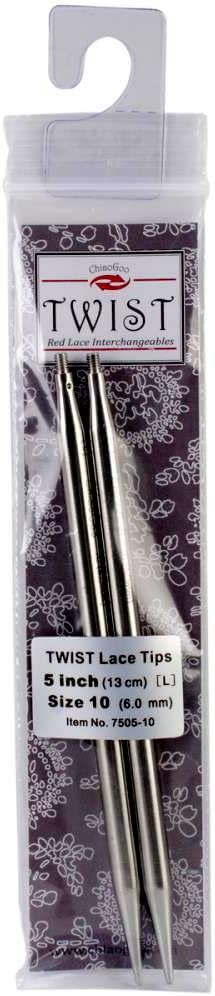 ChiaoGoo Needle Tips 5 inch (13cm) for Twist Red Lace Interchangeable Set Size US 11 (8mm) 7505-11...