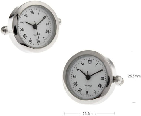 MRCUFF Real Working Watch Pair Cufflinks in a Presentation Gift Box & Polishing Cloth...