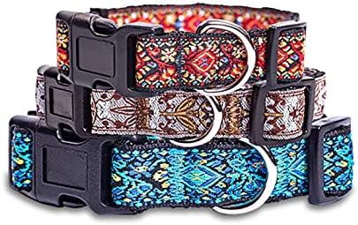 Dog Collars for Small Medium & Large Dogs - Female and Male dogs Patterns on Long Lasting, Adjustable, Strong and Durable Collars for Dogs Stockin...