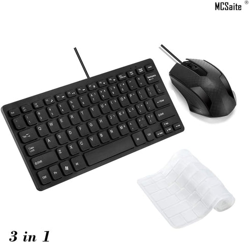 MCSaite Wired Mini Keyboard and Mouse Combo - with Keyboard Cover USB 60% Keyboard for Windows, PC, Laptop...