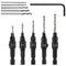5pcs Wood Countersink Drill Bit Set Hex Shank Quick Change Counter Sinker Pre Hole Drill Bit Set Screw Counterbore Bit Pilot Bit Set #5, #6, #8, #...