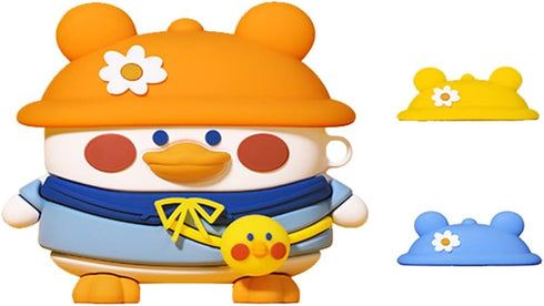 for Cute AirPods Case Cover, Cartoon Fun Funny Lovely Duck Shape Design Fashion Cases for Boys Girls Kids Teen for Air pods 1 2(Changeable Hat Duc...