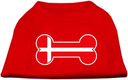 Mirage Pet Products Bone Shaped Denmark Flag Screen Print Shirts Red XXXL(20)...