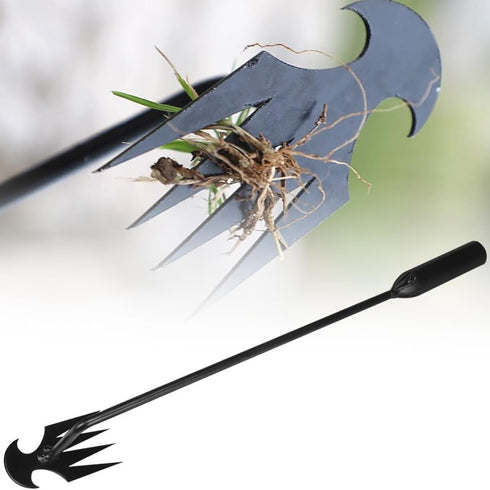 Uprooting Weed Tool,Dual Purpose Garden Weed Pulling Tool 4 Teeth Manganese Steel,with Handle Multifunctional Weeders Tool for family use and gift...