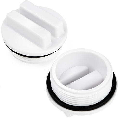 XtremepowerUS 1.5"" Pool Plug Cap, Swimming Pool Return Line Winter Plug w/O-Ring, White & Black (S75145)...