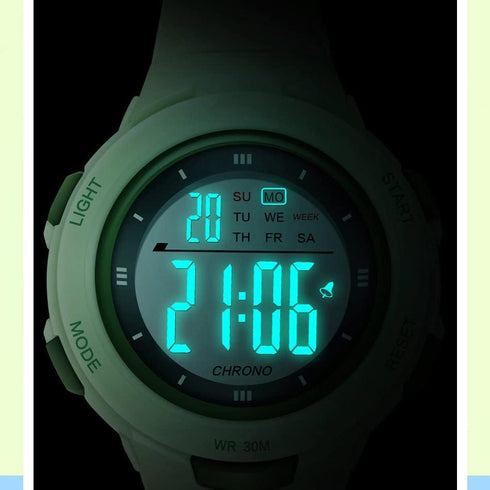 Womens Watch Fashion LED Digital Watch Simple Outdoor Sport Watch Alarm Clock 5Bar Waterproof Silicone Strap Watch...
