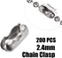 Rojwei 200pcs Ball Chain Connector Clasps Fits for 2.4mm Beaded Chain, Perfect Jewelry Making Accessories Clips for DIY Crafts....
