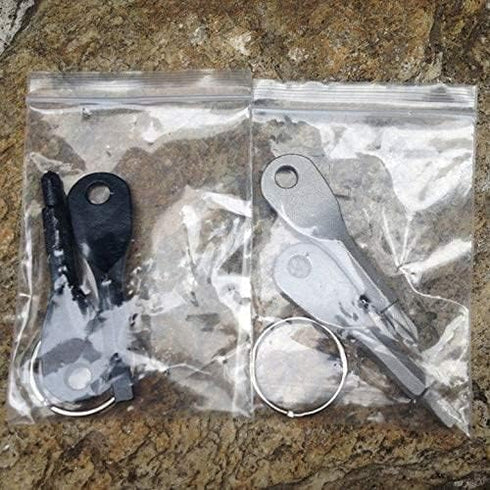 2Pcs Silver Stainless Steel Screwdrivers Flathead Cross Head With Hand Tools Key Ring Mini Screwdriver Multifunction Outdoor Tool Set Screwdrivers...