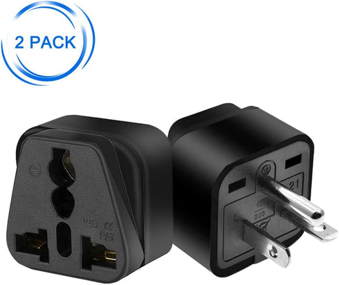 (2pack) NEMA 6-20P Plug Adapter,American US NEMA 6-20P Electrical Plug Adapter,US 3 pin Plug to Universal 3 Holes Socket Power Converter for NEMA ...