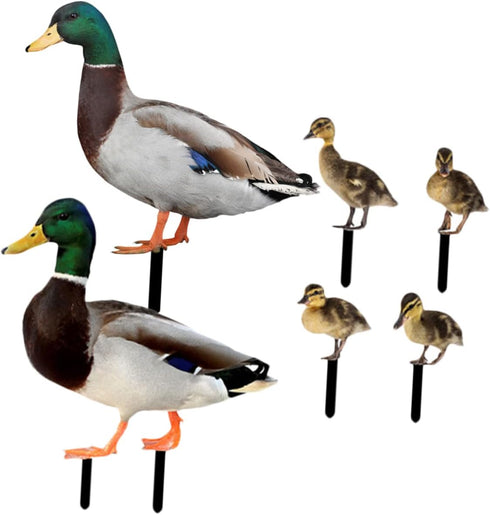 6pcs Garden Decoration Insert Easter Figurines Back Yard Decor Yard Decoration Duck Lawn Sculpture Stake Duck Yard Sign Backyard Decor Animal Inse...