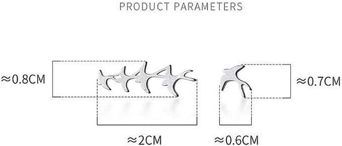 Swallow Bird Sterling Silver Earrings for Women Cute Hummingbird Cuff Wrap Crawler Climber Stud Earrings Asymmetrical Brushed Animal Post Pin Deli...