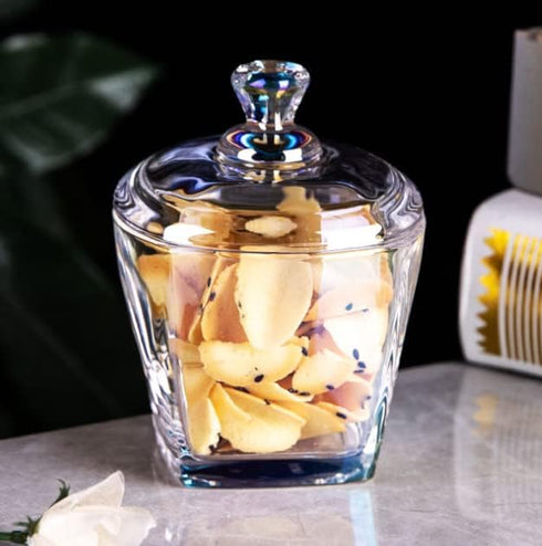 123Arts Glass Sugar Bowl Candy Jar Storage Jar Snack Jar with Lid...