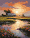 DoMyArt Paint by Numbers Kit for Adults, DIY Acrylic Painting on Canvas Home Decor Wall Art (River Under Sunset, 16x20 Inch)...