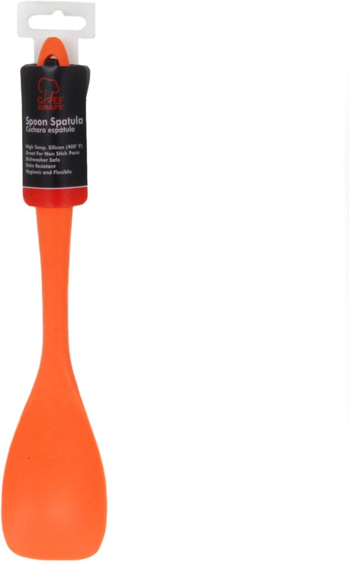 Chef Craft Premium Silicone Spoon Spatula, 11.5", Orange...