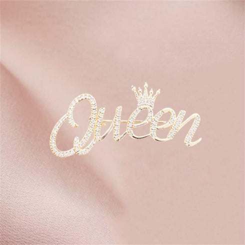 Personality Fashion Queen Crown Brooch Pins Crystal Elegant Flower Brooch for Women Girls...