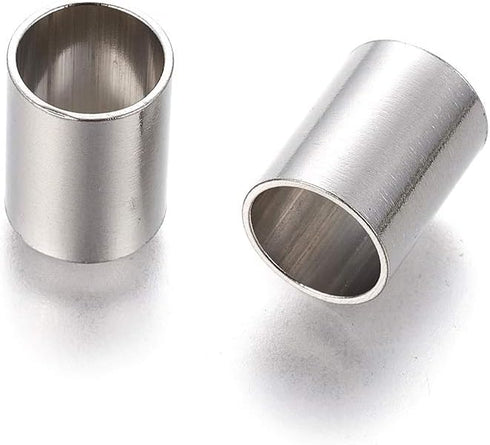 Fashewelry 50Pcs Large Hole Stainless Steel Tube Spacer Beads 12x9mm Smooth Polished Metal European Charm Beads for Jewelry Making Hole: 8mm...