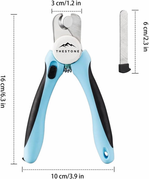 TheStone- Dog & Cat Pets Nail Clippers and Trimmers - Safety Guard to Prevent Over Cutting, Free Nail File - Nail Clipper Comes with Sharp Blade a...