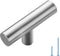 Ravinte 1 Piece Silver T Bar Cabinet Knobs 2 Inch Dresser Knobs Brushed Nickel Single Hole Drawer Knobs Cabinet Handles...