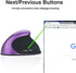 Ergonomic Wireless Mouse, 2.4GHz, 4 Adjustable DPI, Rechargeable Li-Ion Battery, 6 Buttons, Purple...