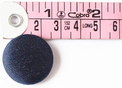 Round Button Decorative Dupion Fabric Covered Handmade 12 Buttons for Sewing Scrapbooking Craft -2.5 cm (Navy Blue)...