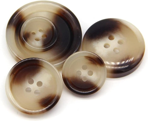 10 Pcs Imitation Horn Flatback Buttons Resin Buttons for Clothing Suit Coat Decorations DIY Accessories (04 Coffee, 15mm)...