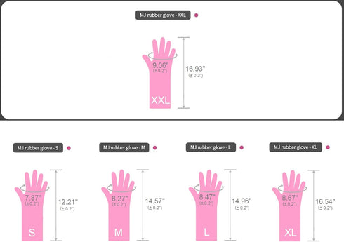 (2 Pairs Reusable Waterproof Household Dishwashing Non-Slip Cleaning Latex Rubber Kitchen Gloves (Pink, XX-Large)...