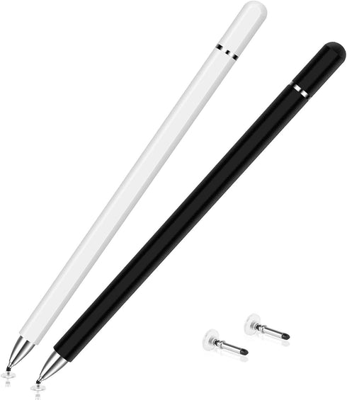 Stylus Pens for Touch Screens with Anti-Scrolling Design, 2 in 1 Disc & Fiber Tip Stylus Pen for iPad with Magnetic Adsorption, for All Touch Scre...