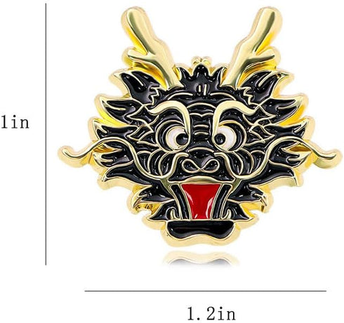 Dragon Head Brooch Set for Women Men Cute Cartoon Animal Dragon Brooch Fashion Enamel Crafts Lapel Pins Creative Zodiac Badges Couple Jewelry Gift...