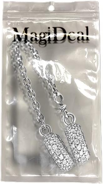 MagiDeal Heart Clasp Safety Chain Charm Plated Silver Clip Lock Stopper Charm Spacer Beads for Charms Bracelets (Crystal Safety Chain)...