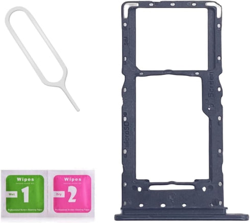 Dual SIM Card Tray Slot Holder Replacement for Samsung Galaxy A14 5G 2023 SM-A146U with Sim Card Tray Open Eject Pin and SD Card Tray Black US Ver...