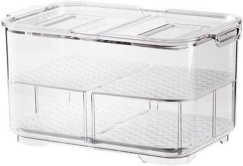 SANNO Refrigerator Food Storage Containers Stay Fresh,Food Storage Container Bin Stackable Refrigerator Freezer Organizer Fresh Keeper Drawers wit...