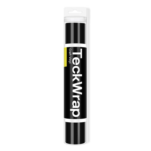 TECKWRAP 001 Vinyl Glossy Permanent Adhesive Vinyl for Craft Decal Projects 12" x 10ft, Glossy Ink Black...
