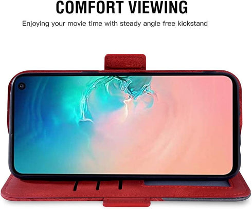 Asuwish Compatible with Samsung Galaxy S10e Wallet Case and Tempered Glass Screen Protector Leather Flip Cover Card Holder Cell Accessories Phone ...