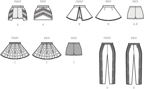 Simplicity Misses' Costume Skirts, Pants and Shorts Sewing Pattern Kit, Code S9628, Sizes 6-8-10-12-14, Multicolor...
