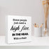 Some People Just Need A High Five in The Head with Chair Wood Box Sign Desk Decor,Funny Sarcastic Wood Block Plaque Box Sign Desk Decorations for ...