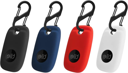 4PCS Case for Tile Pro 2022, Soft Silicone Skin Cover Shock-Absorbing Protective Case with Carabiner (Black+Blue+Red+White)...