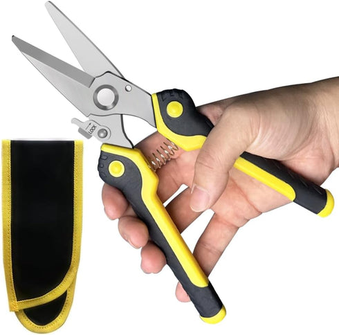 8 Inch Heavy Duty Scissors, Multifunction Shears for Cutting Cable Wires, Cardboard (8-Inch Straight Snips)...