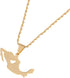 Stainless Steel Mexico Map Pendant Necklace Gold Color Mexican Jewelry Maps Mexicanos...