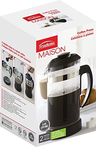 Trudeau French 1-Liter Coffee Press, Black, 1 Liter...