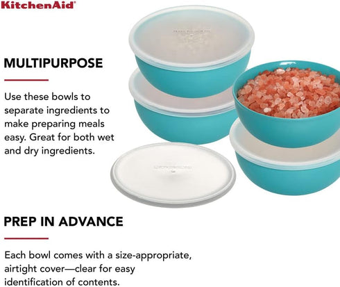 KitchenAid Plastic Pinch Bowls with Lids, Set Of 4...