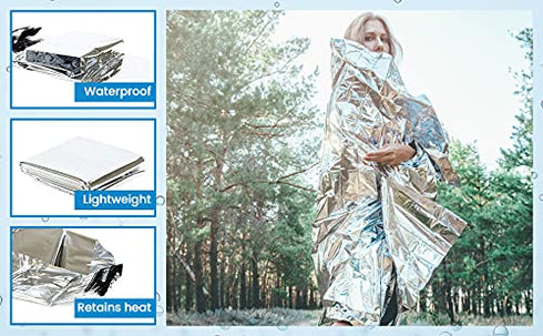 Primacare CB-6831 Emergency Mylar Thermal Foil Blanket, Lightweight and Durable Insulation Mylar Material, Perfect for Outdoors, Hiking, Survival,...