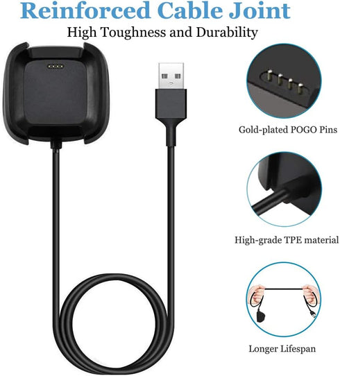 Compatible with Fitbit Versa 2 Charger (Not for Versa/Versa Lite), Charging Dock with USB Cord for Versa 2 Health & Fitness Smartwatch Charge Cabl...