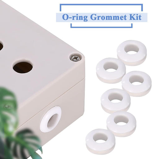 Mesee 100Pcs Double Sided Rubber Grommet Kit, 10mm Inner Dia Oil Resistant Armature Electrical Wire Grommets O Ring Hole Plug Washer White Rubber ...