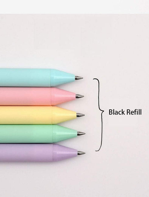 Lanxivi Kaco Pure Retractable Gel Ink Pens, Black Ink Refills 0.5mm Extra Fine Point 5-Pack, Macarons Color Barrel...