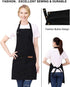 Kitchen Cooking Apron for Women Men with Big Pockets Canvas Waterproof Aprons for Server Pottery Painting Chef Apron...