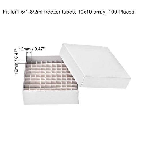 uxcell Centrifuge Tube Freezer Storage Box 100 Places Waterproof Cardboard Cryogenic Holder Rack for 1.5/1.8/2ml Microcentrifuge Tubes, Vials, Sam...