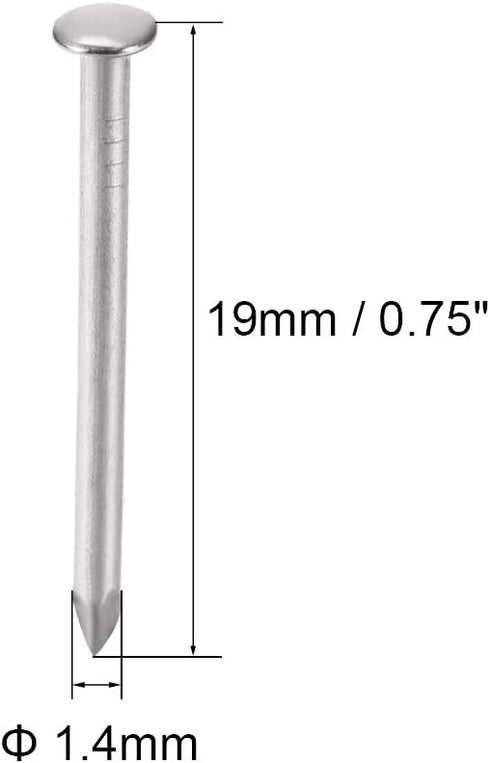 uxcell Small Tiny Hardware Nails Carbon Steel 1.4X19mm(DxL) for DIY Decorative Wooden Boxes Accessories Silver Tone 1000pcs...
