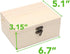 (1-Pack Unfinished Unpainted Wooden Box with Hinged Lid for Crafts DIY Storage Jewelry Plain Pine Box - Small 6.7"x5.1"x3.1"...
